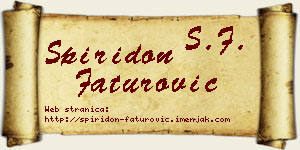 Spiridon Faturović vizit kartica
